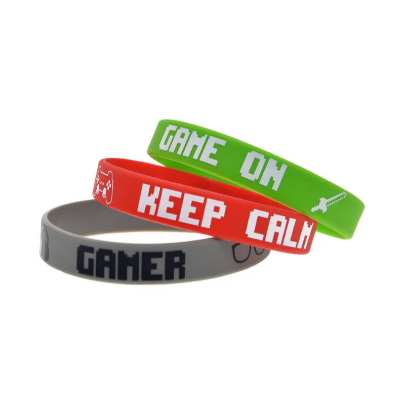 Gamer Gift Silicone Wristband Game On  Level Up High Score Keep Calm Game Over 6 Pcs