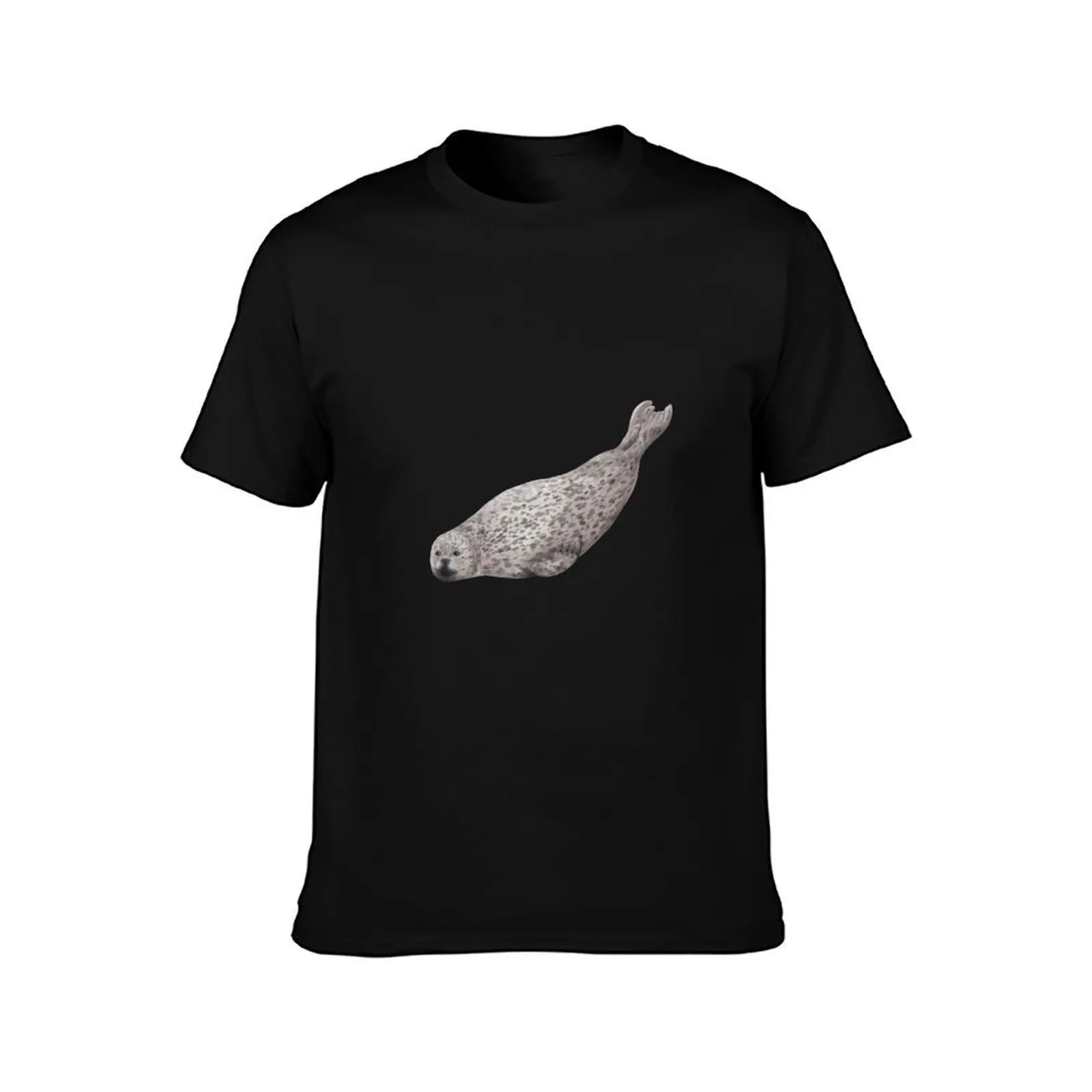 Harbour seal T-Shirt, Summer Casual Cotton Tee, Oversized Streetwear Tops, Vintage Graphic Print, Loose Fit Short Sleeve