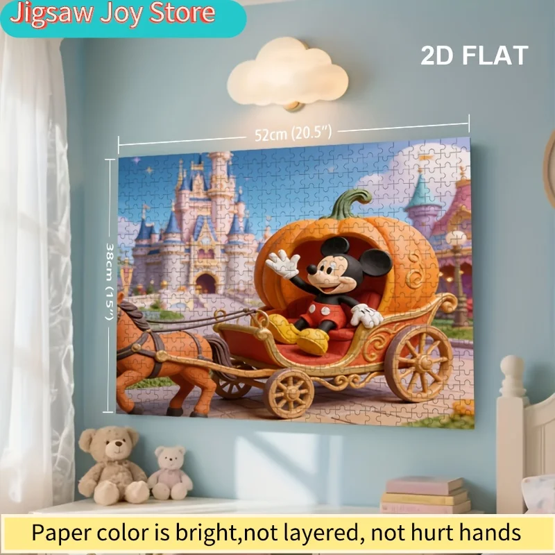 Decoração para Casa Disney com Impressão de Stitch e Mickey |   Quebra-Cabeça 2D Plano, Ideal para Desafios de Quebra-Cabeça para Adultos, Perfeito para o Lar