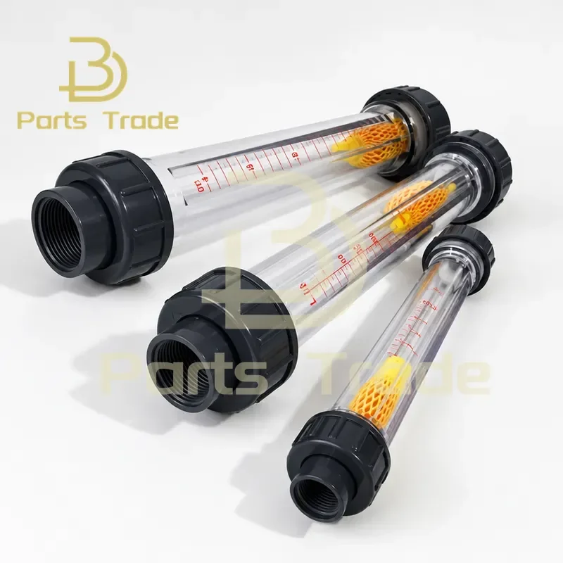 For DN15 Water Liquid Flow Meter Tube Rotameter 1/2 Inch LZS Plastic Pipe Type Rotor Float Water Meter Measuring Tools Length