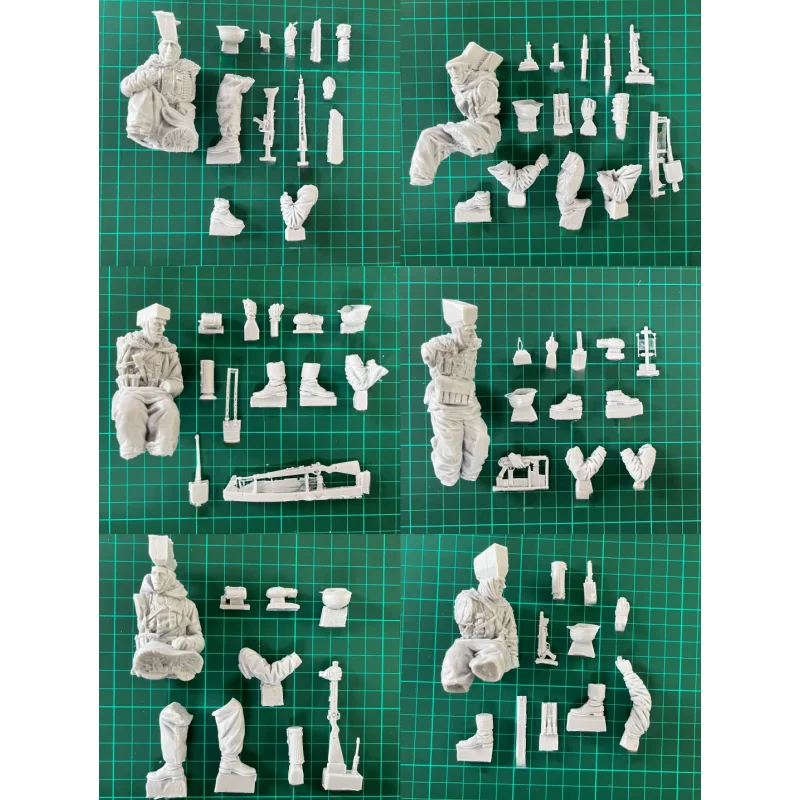 1/16 Resin model Kit GK, military theme, (6 people without tank) unassembled and unpainted 497C