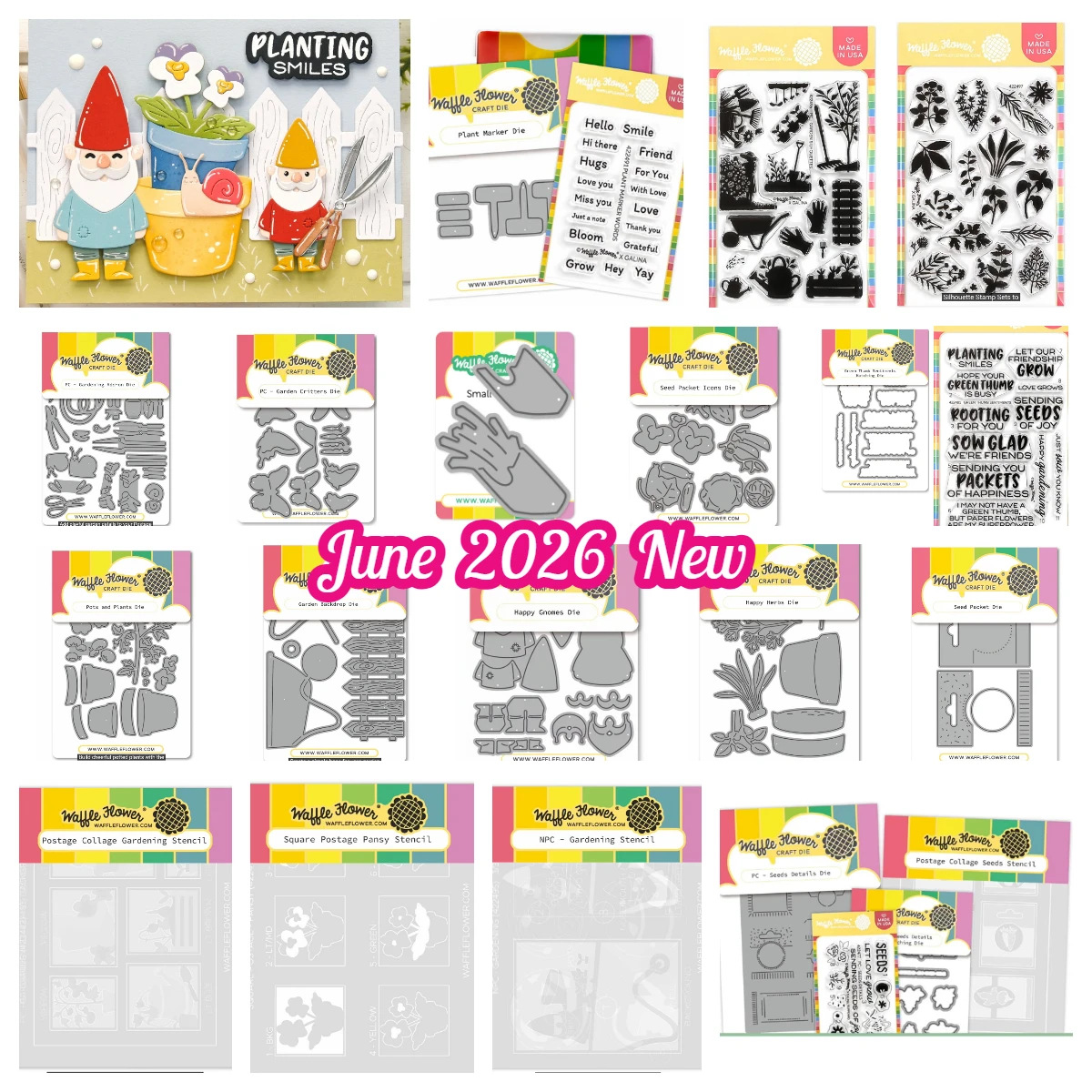 

June 2026 New Waffle Flowers Plant Marker Garden Backdrop Gardening Stencil Metal Cutting Dies Stamps for DIY Handmade Scrapbook