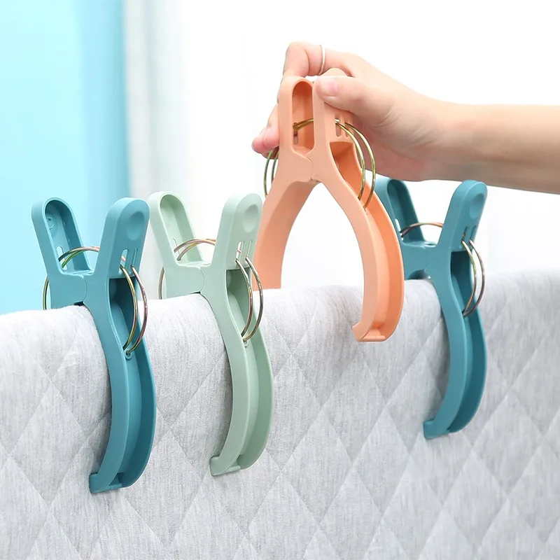 Plastic Laundry Clips Windproof Strong Grip Clothes Pins Large Opening Anti-Slip Clothespins for Blanket Towel Outdoor Balcony