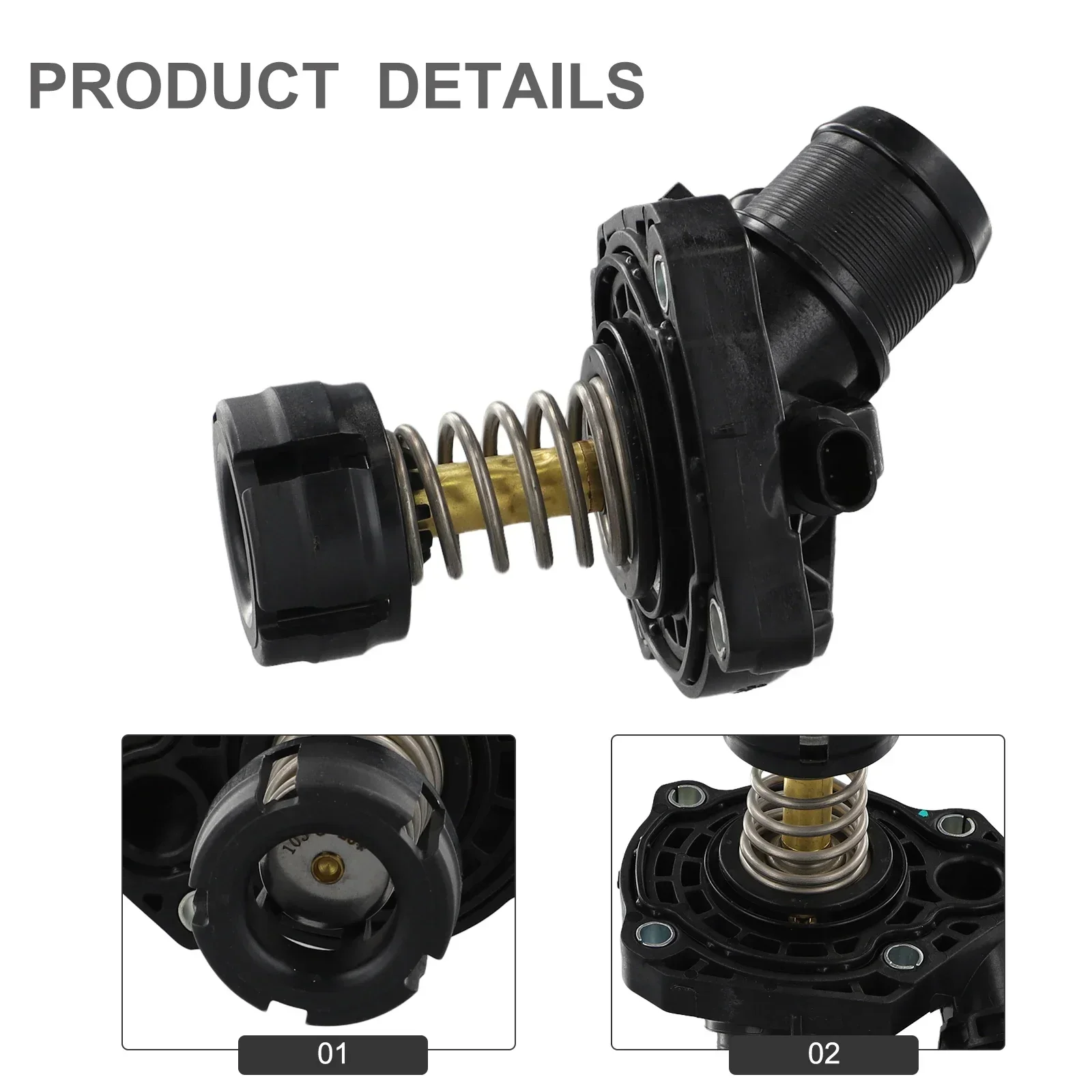 Engine Thermostat Thermostat 11518601366 11518623576 1pc Black New Plastic Direct Replacement For Mini 220i 225i