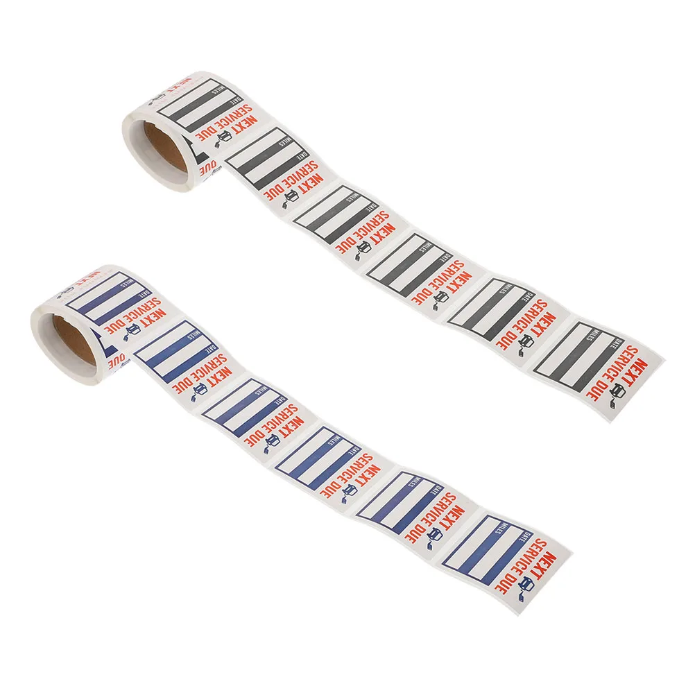 

2 Rolls Maintenance Reminder Stickers Waterproof Removable Car Service Labels Oil Change Folder Portable Auto Stickers Tags
