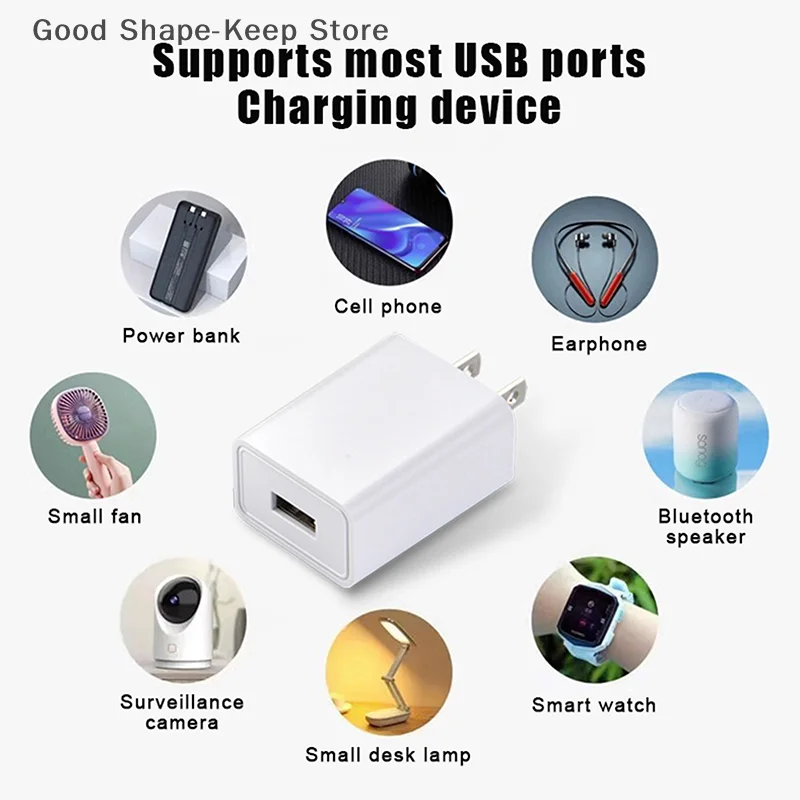 1 قطعة محول الولايات المتحدة 5 فولت 2A شحن سريع UL التوصيل واحد USB ميناء الهاتف شحن الجدار شاحن السفر في الولايات المتحدة الأمريكية اليابان تايلاند كندا كولومبيا