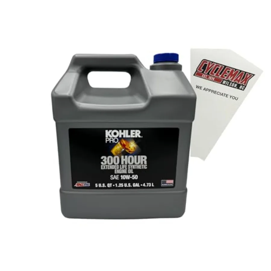 

One Pack Compatible with Kohler PRO SAE 10W-50 Extended Life Synthetic Engine Oil 5-Quart 25-357 75-S for High-Performance Lawn