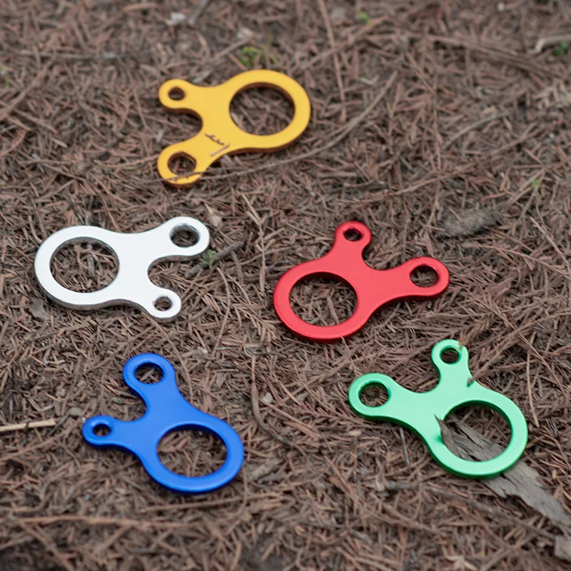 5/10pcs Outdoor Camping Tent Wind Rope Buckle 3 Hole Aluminium Alloy Rope Tensioner Tent Cord Rope Fastener Tightening Hook