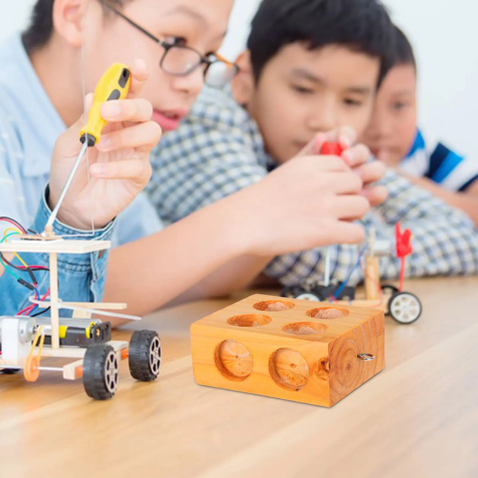 Klassenzimmer-Experimentierblock: Holzgleiter für geneigte Flächen – Langlebiges Reibungs-Demonstrationswerkzeug für Physikprinzipien