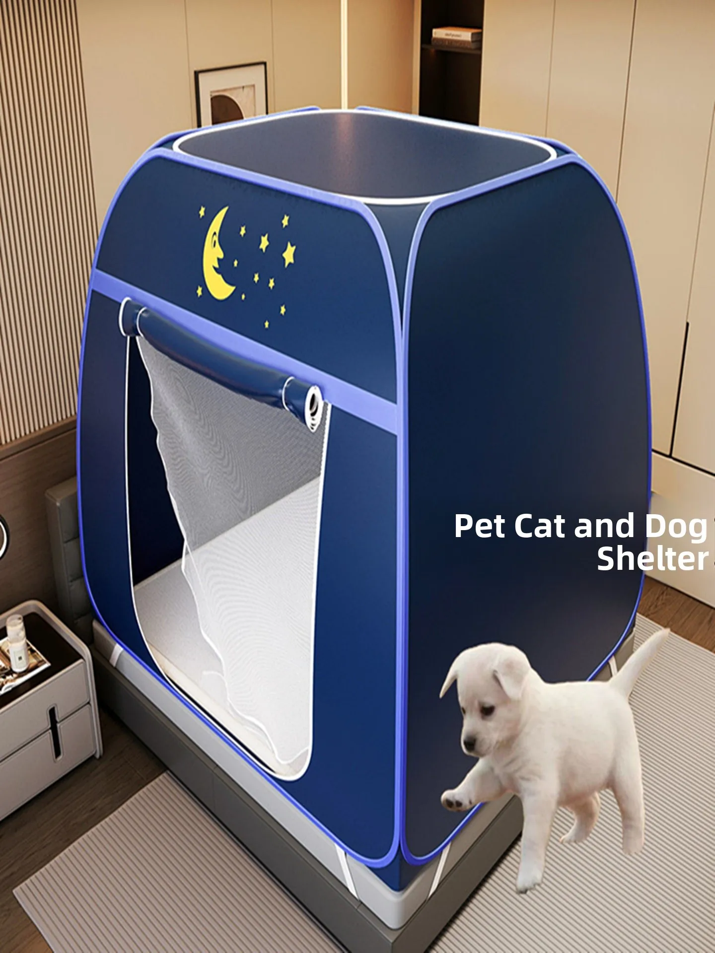 

Privacy Tent Windproof Warmth Retention Pet Proof Integrated Steel Wire Frame Light Blocking Mosquito Net for Home Bed Use