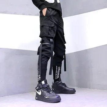 패션 남성 긴 바지 조깅 자 달리기 스트리트 룩 Y2K Techwear 남성 화물 긴 바지 일본 하라주쿠 패션