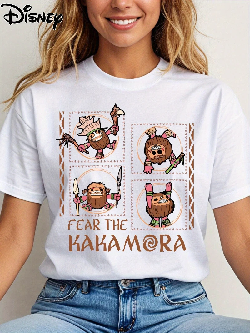 

Disney Women's Round Neck Fashionable Casual Summer Loose Short Sleeved T-shirt for Men and Women