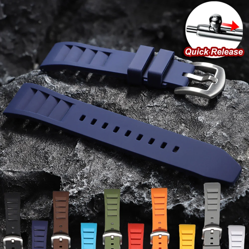

Soft Silicone Strap for Seiko 20mm 22mm Waterproof Quick Release Sport Rubber Watch Band Men Women Universal Wrist Bracelets