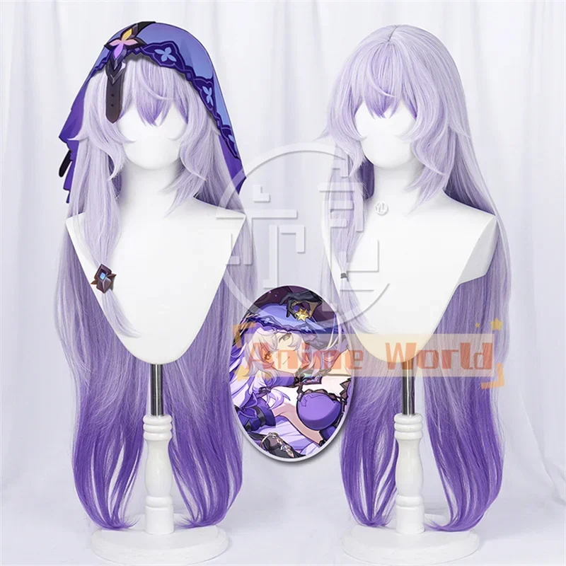 Game Honkai: Star Rail Black Swan Cosplay Wig Long Silver Gradient Heat Resistant Synthetic Hair Halloween Role Play Party