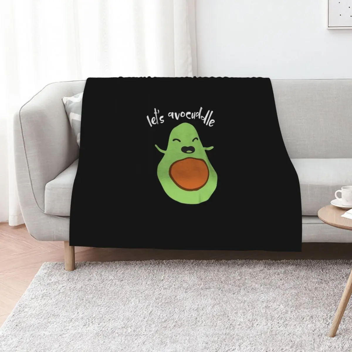 Humor Avocado Let's Avocuddle Adorable Couple His and Hers Throw Blanket Cute For Sofa Thin Soft Beds Blankets