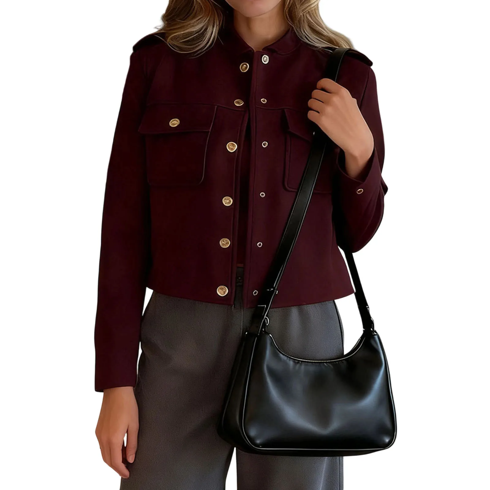 

Женское короткое пальто в горошек, повседневная однобортная куртка с длинным рукавом и воротником-стойкой, осенняя верхняя одежда