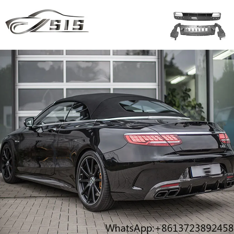 

SClass W217 C217 S63 Coupe Rear Diffuser With Exhaust Tips C217 PP 2016-2020 Rear Lip Auto Body Parts Other Exterior Accessories