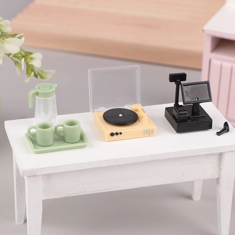 1 pz Mini casa delle bambole mobili in miniatura caffettiera tazza di caffè ripiano di stoccaggio simulazione casa delle bambole Decor giocattoli fai da te casa delle bambole