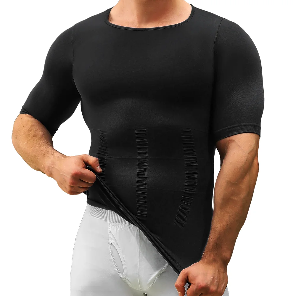 Mens Slimming Body Shaper Chest Compression Shirts Tummy Control Shapewear Gynecomastia Abdomen Trimmer Waist Trainer Corset