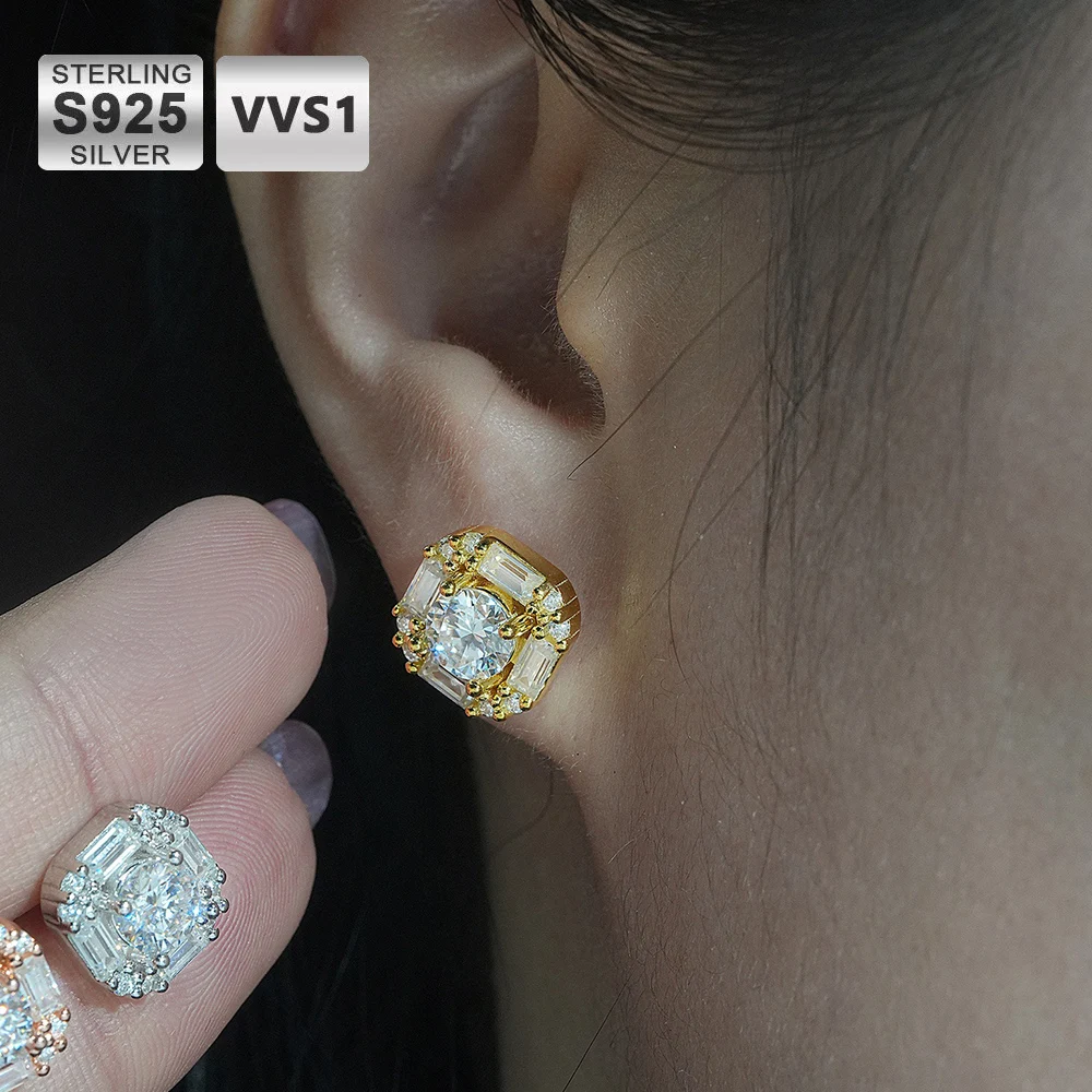 

ICEBLING VVS Moissanite Diamond Stud Earrings Luxury Sterling 925 Silver Jewelry For Women Wholesale Price