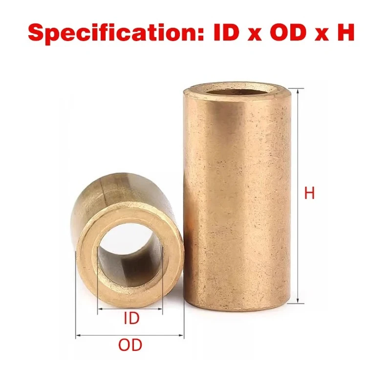 1-5Pcs Powder Metallurgy Oil Bearing Copper Sleeve ID 14/16/18/20/22/25/28/30/32/35-60mm Wear-resistant Bearing Brass Bushing