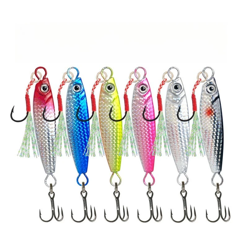 

6pcs 15g Hard Bait Road Freshwater Sea Water Bent Mouth Fishing Bait Jumping Spoon Slow Jumping Sea Fishing Bait Trout