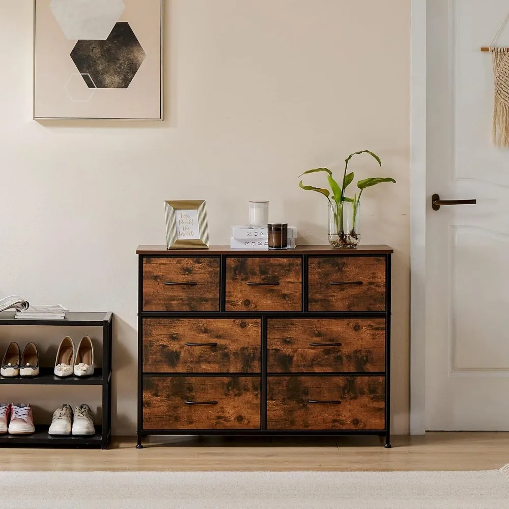 Brown 7 Drawers Dre…