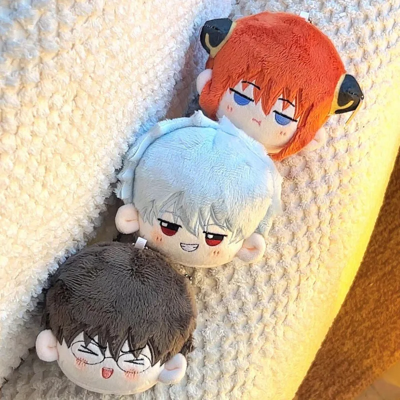 8cm GINTAMA pluszowe zabawki Cartoon śliczne miękkie nadziewane Sakata Gintoki brelok lalki dla dziecka urodziny prezent na boże narodzenie