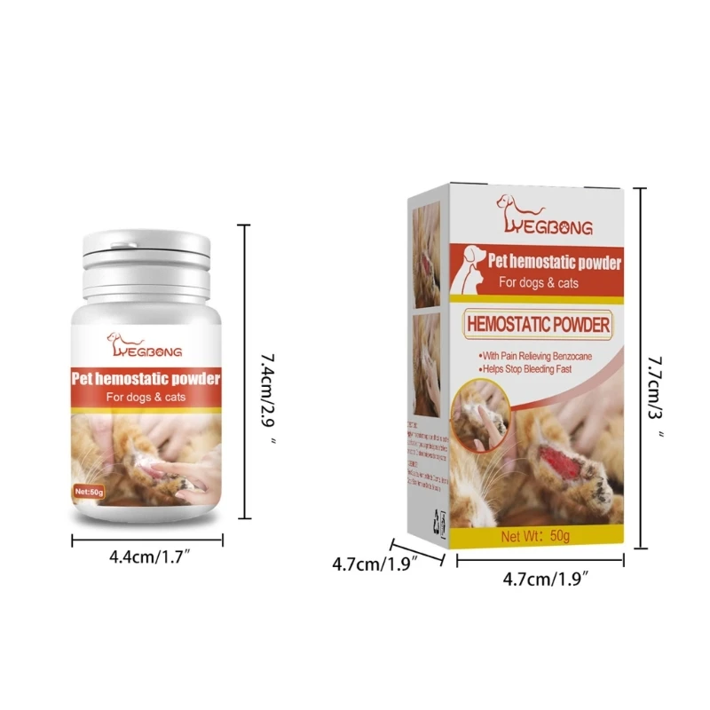Pets Styptic Powder Bleeding Stop Powder Safe Healthy-Care For Dogs Cats Analgesic Broken Trauma Medical-Supplies