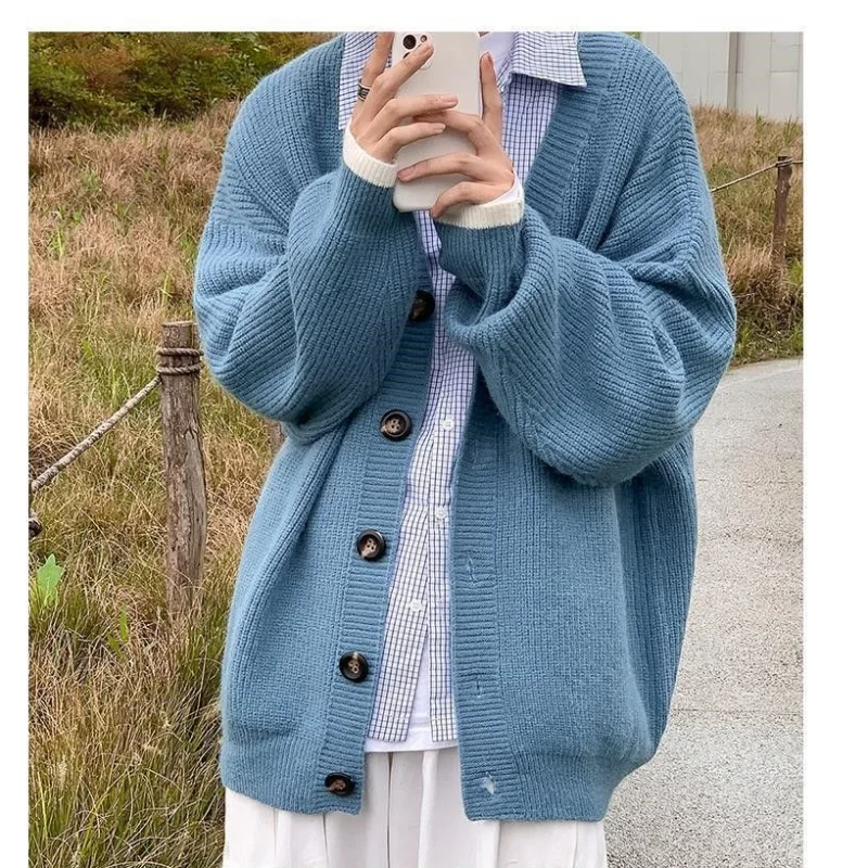 Suéter Cárdigan Estilo perezoso Chaqueta casual Suelta Tendencia Ropa exterior versátil y personalizada