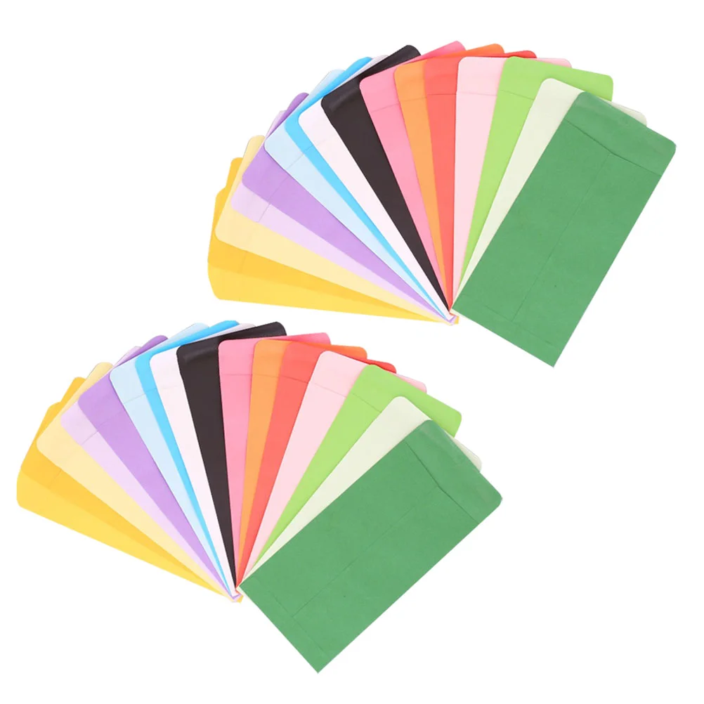 

50 Pcs Colorful Blank Envelopes Cash Stuffing Wallet Money Pouch for Coin Colored Saving Chinese Style