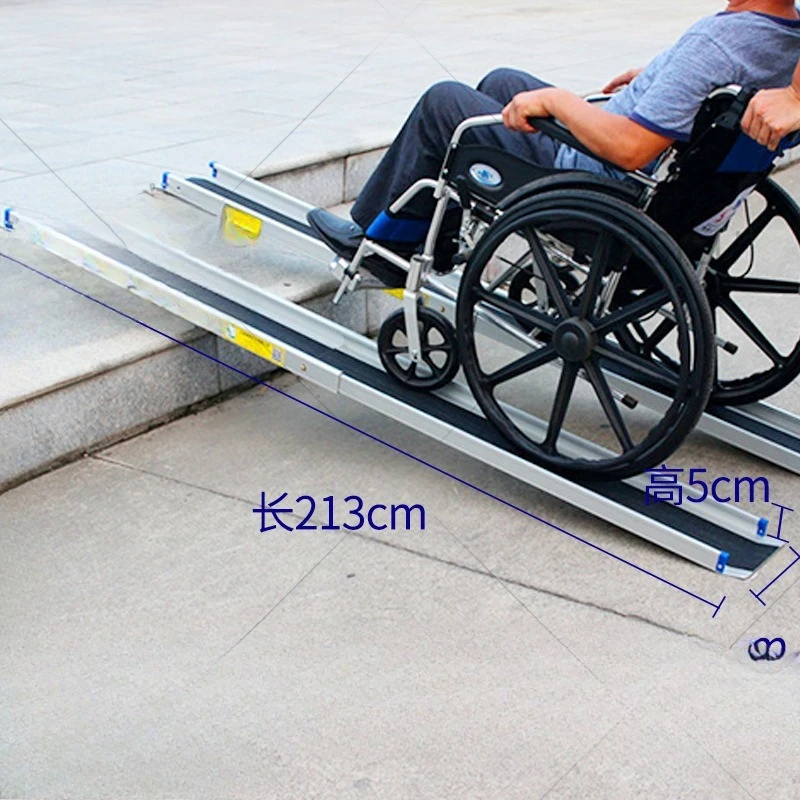 Retractable double ramp board Barrier-free mobile ramp disabled stair tread wheelchair aisle board