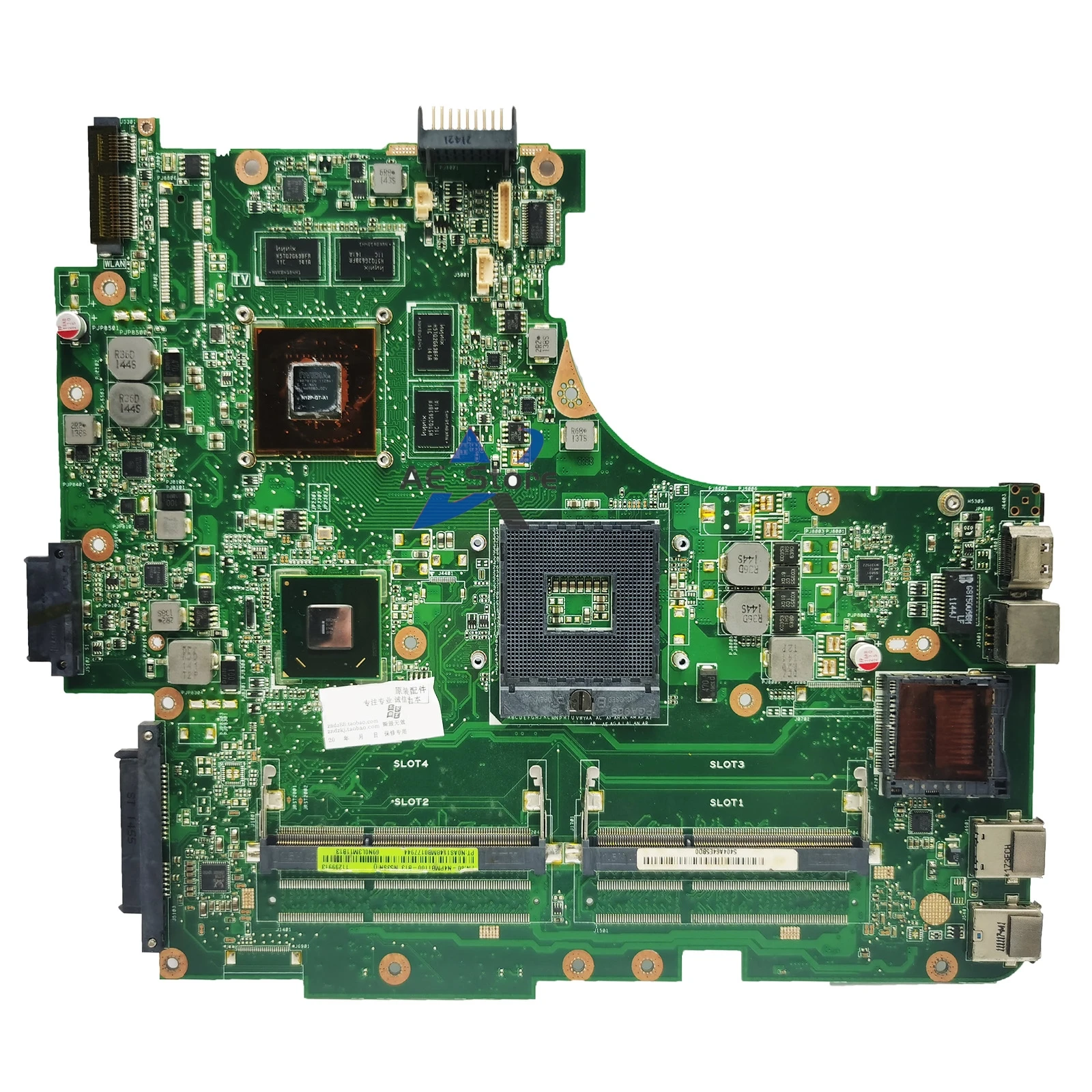 N53SV Mainboard For ASUS N53S N53SN N53SM Laptop Motherboard GT540M GT630M 2 *Slots MAIN BOARD REV:2.2