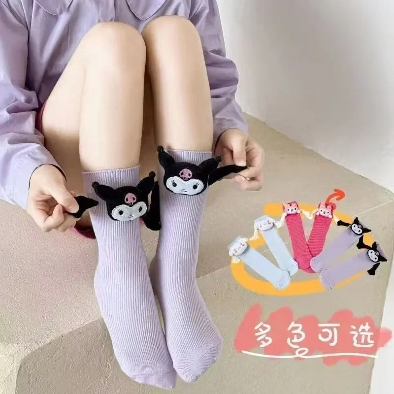 

My Melody аниме Kawaii Sanrio детские носки милые длинные чулки с героями мультфильмов Cinnamoroll Kuromi подарки для мальчиков и девочек игрушки