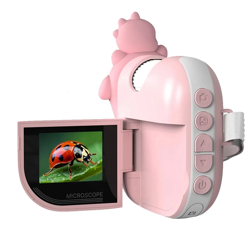 مجهر للأطفال، مجهر صغير مع 8 مصابيح LED قابلة للتعديل، JAS