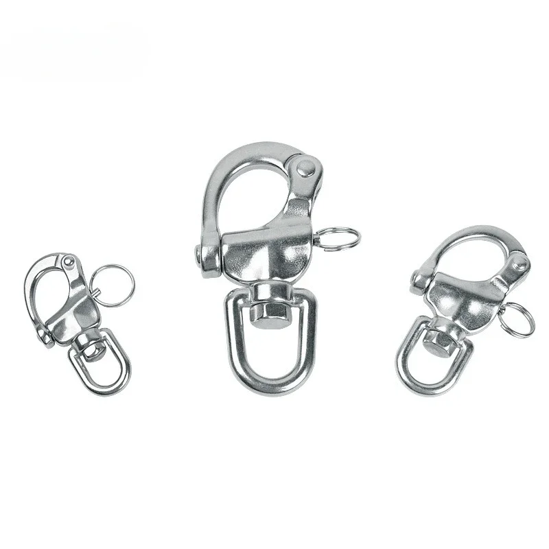 316 Stainless Steel Ring Rotary Spring Shackle Quick Release Hand-pulled Quick Release Shackle Marine Hardware