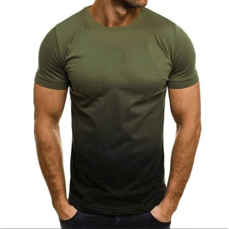 Summer Popular Men's T-shirt Gradient Series 3D Printed  Loose Short Sleeve Fashion Round Collar Oversized Men Sports Casual Top