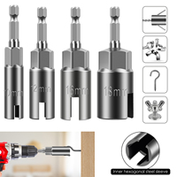 Wing Nut Driver Sockets 1/4”Hex Shank Wing Nut Driver Set 10-19mm Nut Driver Set Drill Bit Sockets for Panel Nuts Screws Bolt