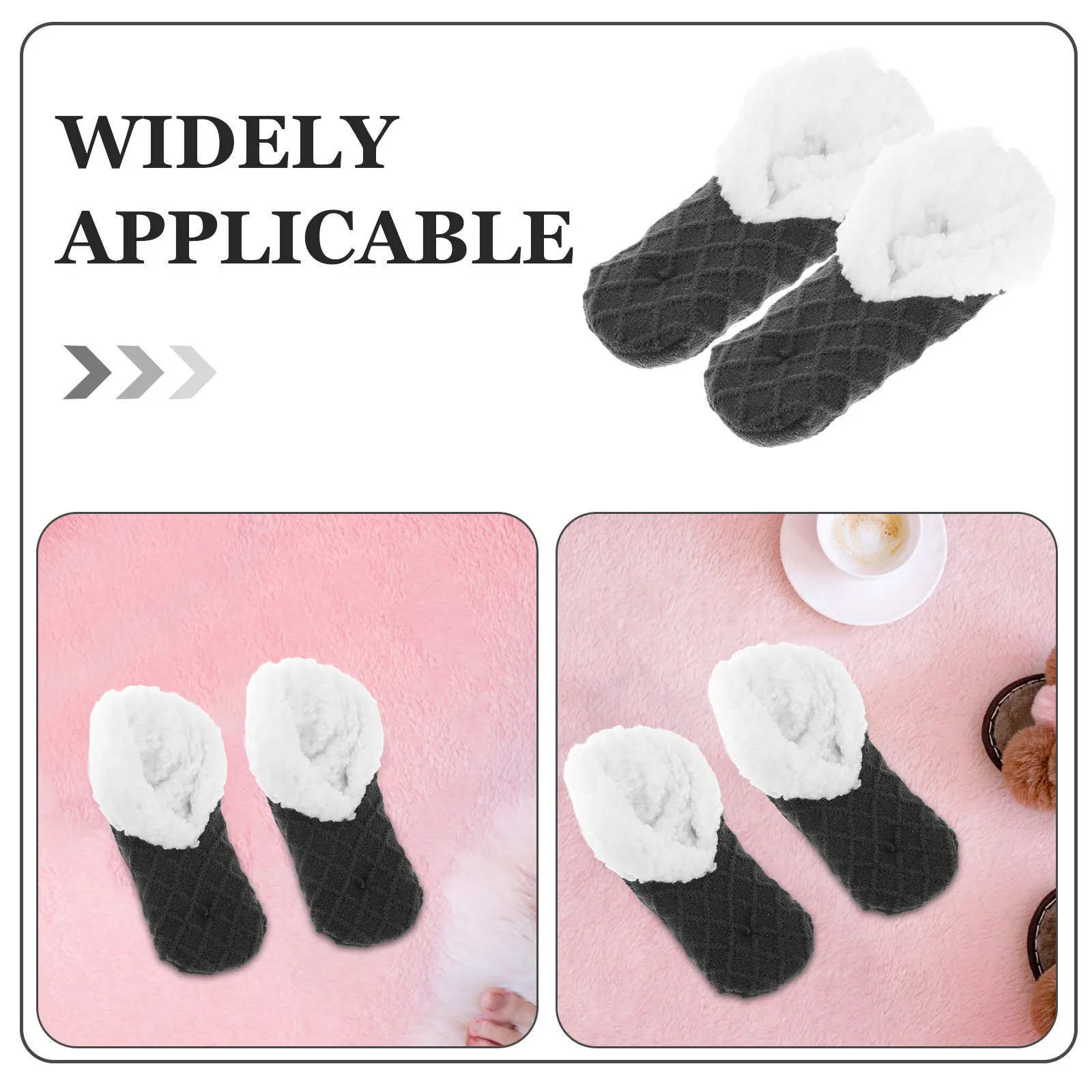 ถุงเท้าบูทหนานุ่ม อุ่นสบาย สำหรับผู้หญิง กันลื่น ถุงเท้าสำหรับใส่ในบ้าน ฤดูหนาว ใส่สบาย เหมาะสำหรับหลังคลอด สีพื้น