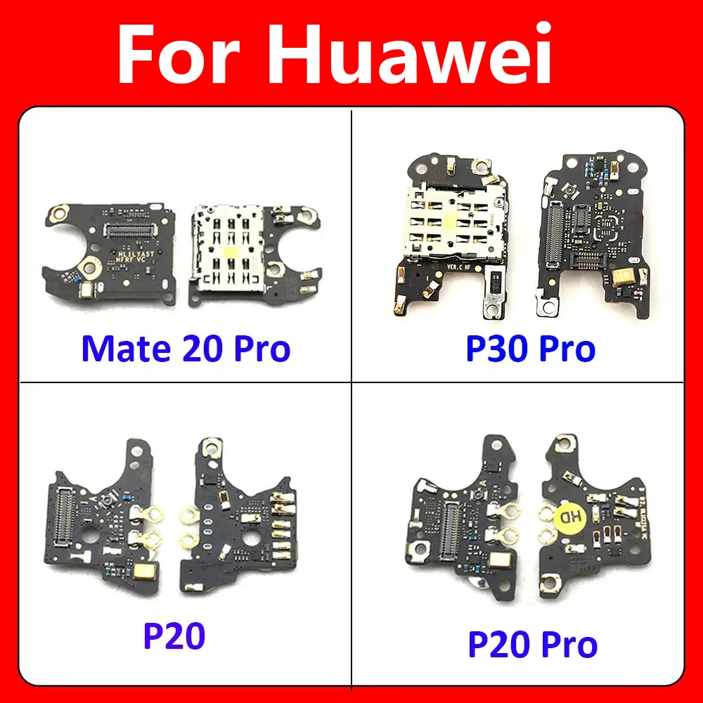 

New For Huawei Mate 10 20 P20 P30 Pro SIM Card Reader Holder Slot Flex Cable Connector Board + Microphone Flex Cable