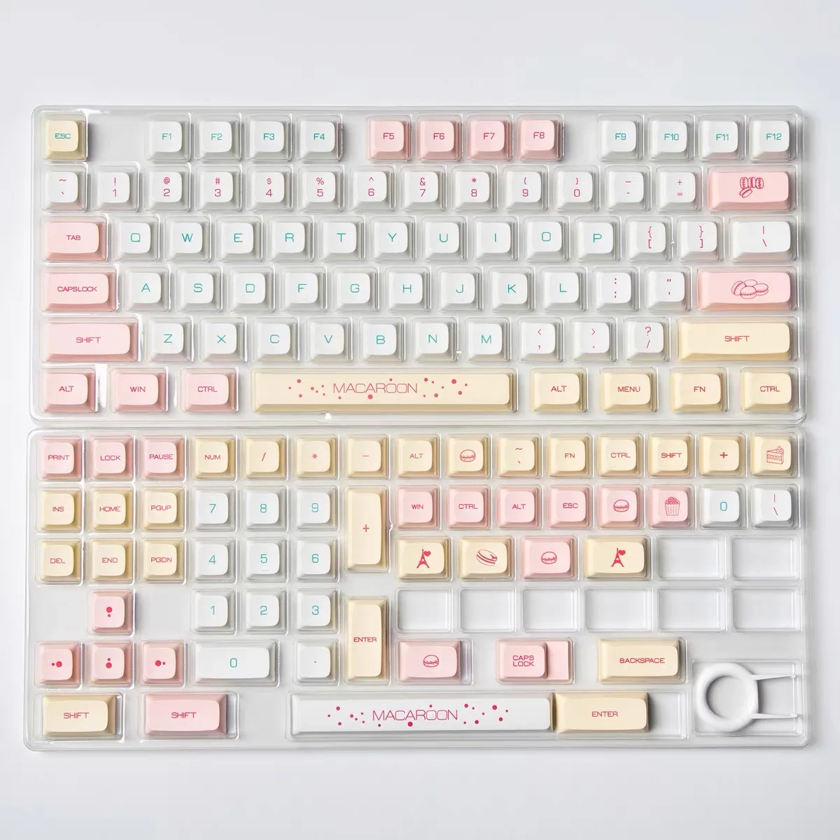 1 Set XDA Macaron Theme PBT Dye Subbed Key Caps For Cherry MX Switch GMMK Pro Mechanical Keyboard Minimalist White Keycaps XDA