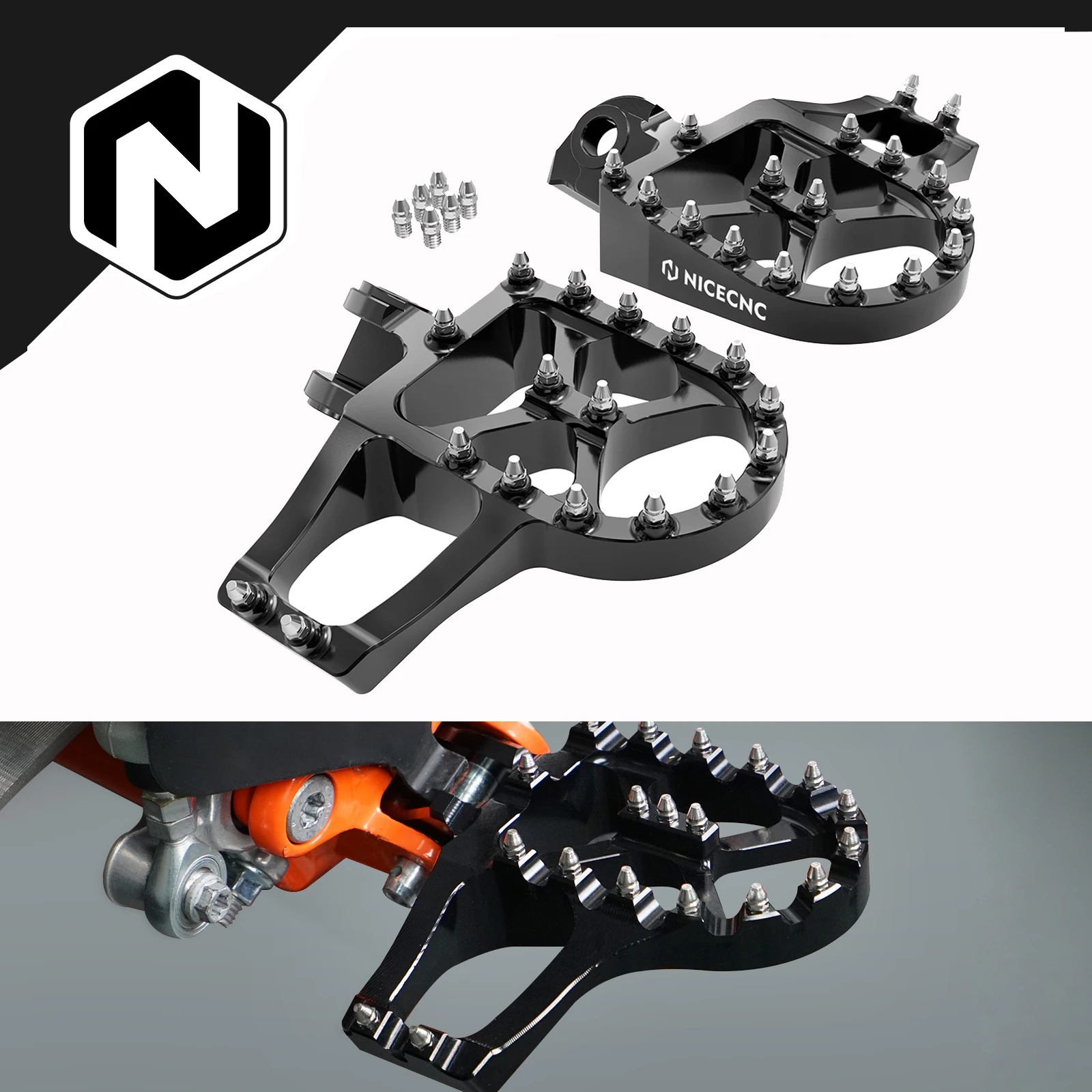 NICECNC For KTM 690 ENDURO R SMC R 2008-2025  Extender Foot Pegs Footrests 950 990 ENDURO R/ADVENTURE SUPERMOTO 2003-2013 2012