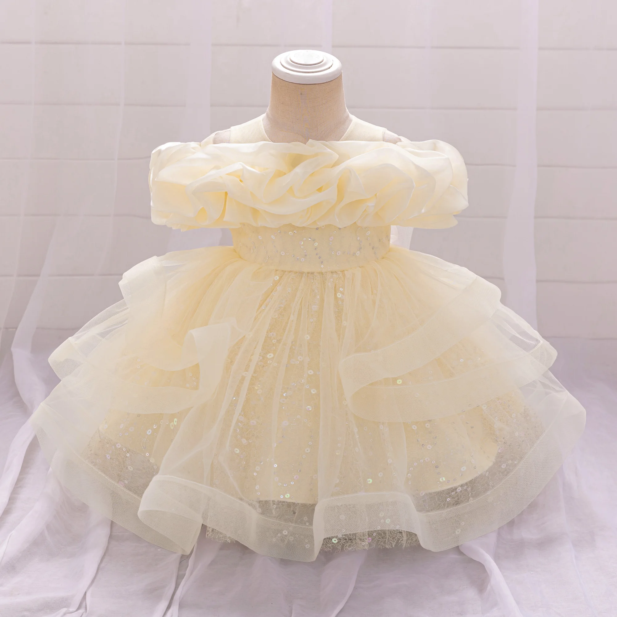 

Элегантное розовое платье для дня рождения для маленьких девочек на весну/лето, элегантное сетчатое платье с маленьким цветочным узором для маленьких девочек, детское/малыша