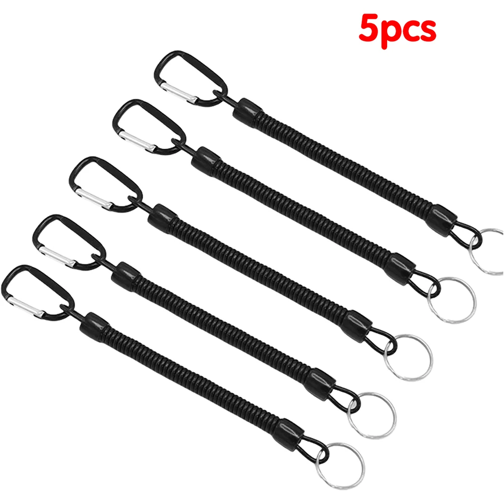 Fishing Lost Rope 5 Tactical Telescopic Spring Elastic Rope Buckle Camping Anti Loss Mobile Phone Keychain Fishing Rope image 3