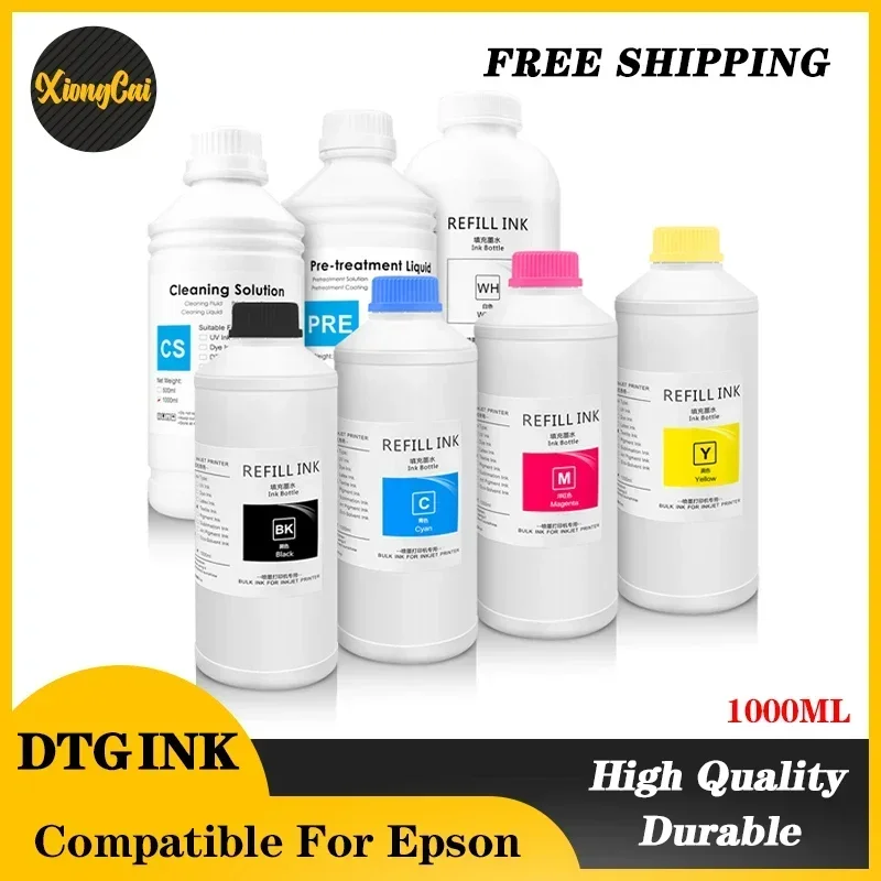 1000ML DTG Ink Textile InK Garment Ink DX5 DX6 DX7 TX800 5113 4720 I3200 Printhead For Epson L800 1390 R1900 R2000 F2000 F2100