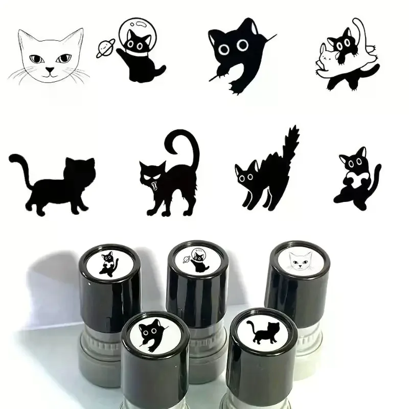 

Милый мультяшный черный котенок, штамп прекрасной формы, журнальные штампы, сделай сам, украшения для скрапбукинга, коллаж, печатки для вашего выбора