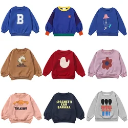 Children's Spring Autumn Hoodie Cartoon Print Unisex Sweatshirt European Style Top for Boys And Girls