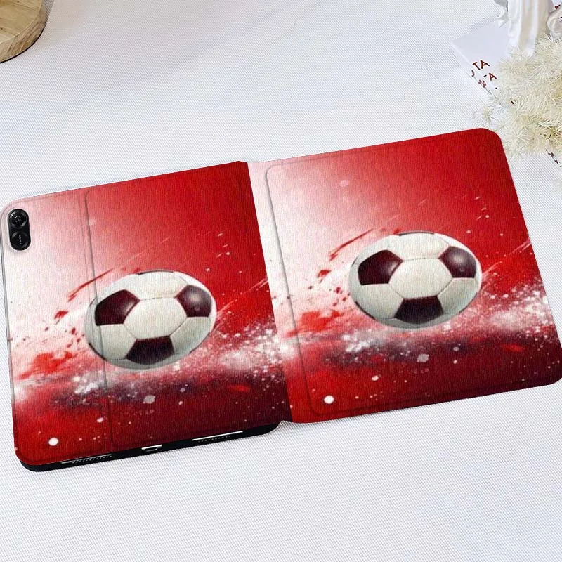 Funda de tableta suave con diseño de balón de fútbol rojo para Huawei MediaPad T5 T10s M6 M5Lite SE Honor Tab 5 6 7 V7 V8 X8a X9a Pro