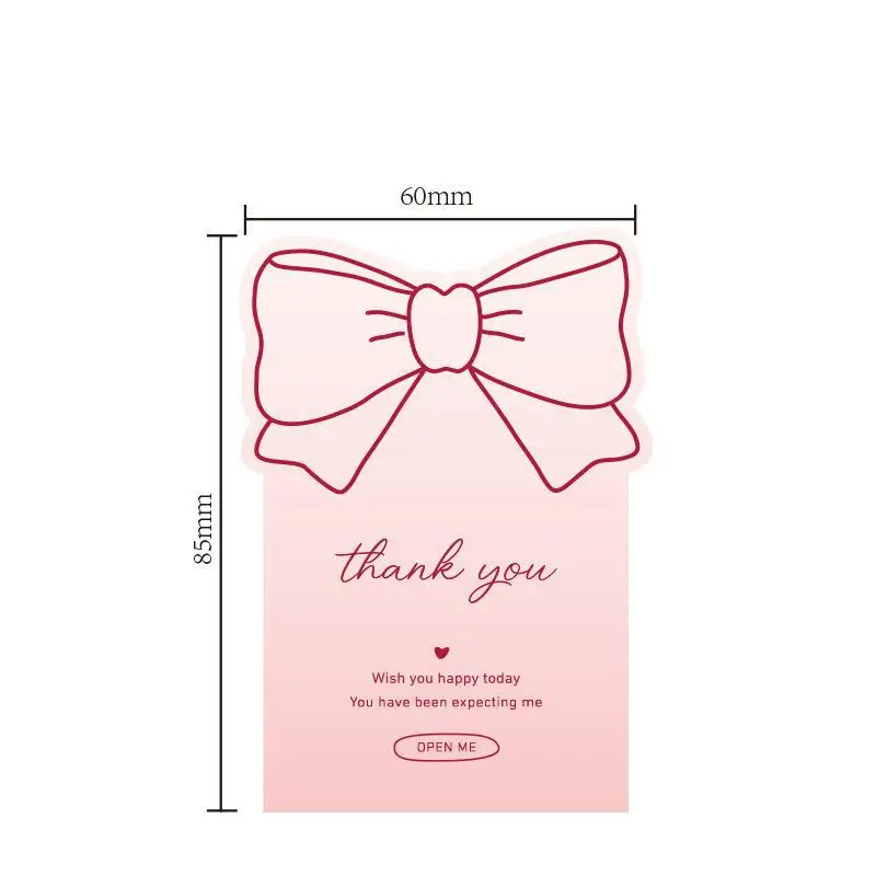 10pcs/set Pink Bowknot Thank You Stickers for Package Adhesive Decorative Seal Labels for Gift Box Baking Goods Business Package