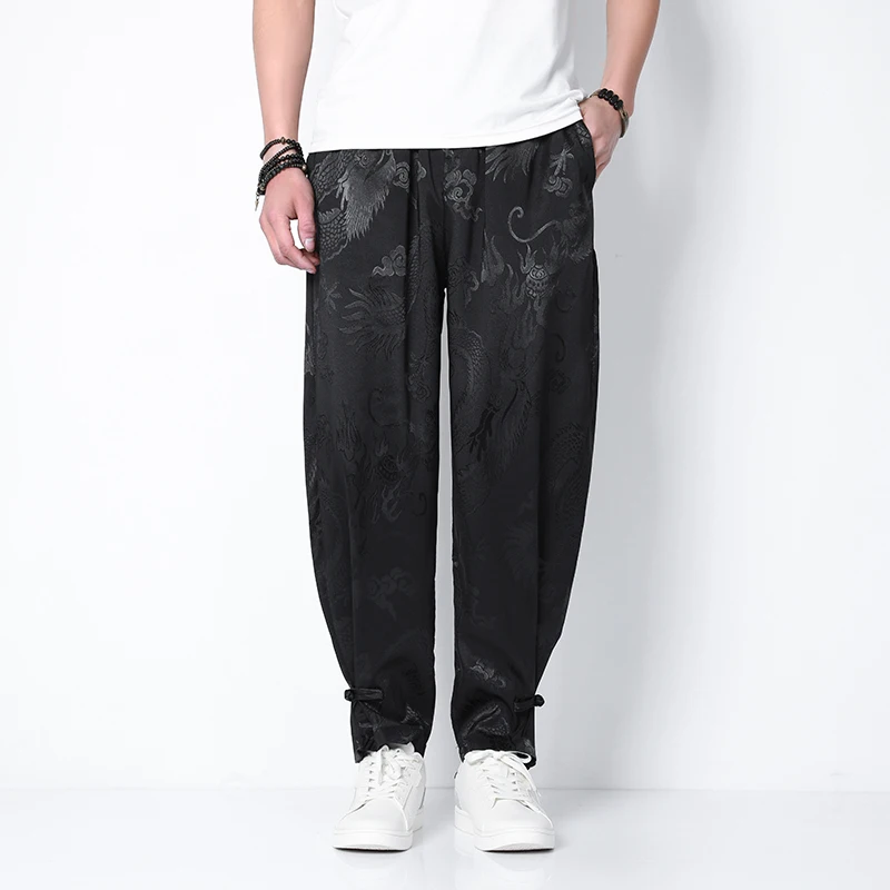 Calça de perna larga masculina, estilo harajuku, harém vintage, moletom casual masculino, calça de jogger solta, moda nova, verão